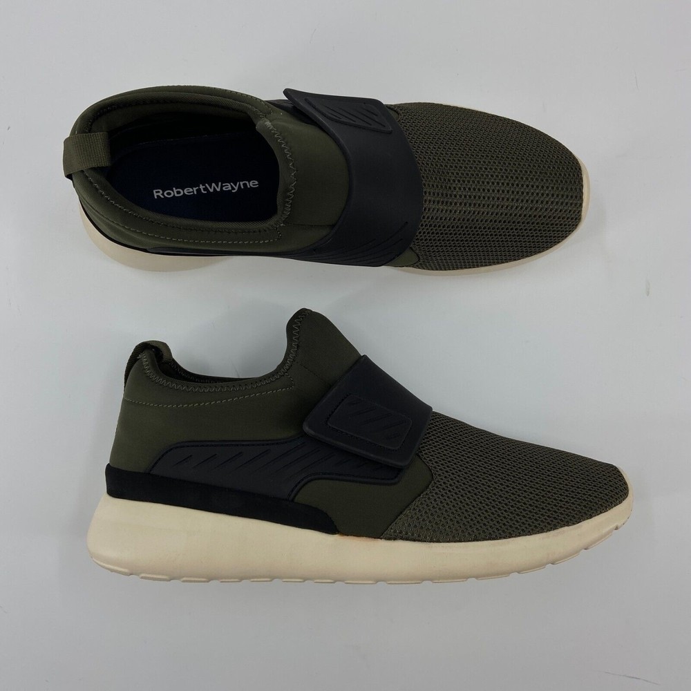 Robert Wayne Shoes Men 9.5 Green White Casual Slip On Darrence Sneakers